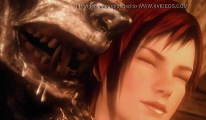 Big bad 3D wolf made her World Of Warcraft dripping wet