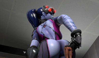 Sombra roleplays as a 3D butt plug for Widowmaker