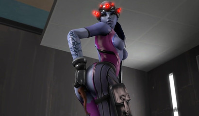 Sombra roleplays as a 3D butt plug for Widowmaker