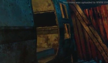 She impales her holes on a huge 3D rod