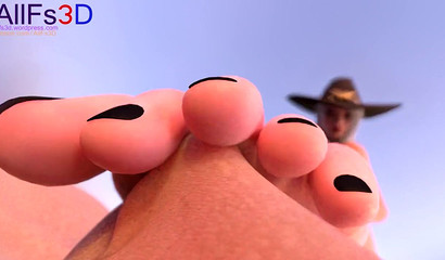 Overwatch 3D Ashe will jerk you off with her feet