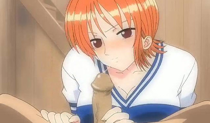 One-piece Cat Burglar Nami indulging herself with a man meat snack