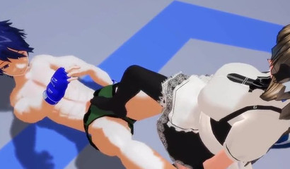 Anime giantess's infatuation with feet