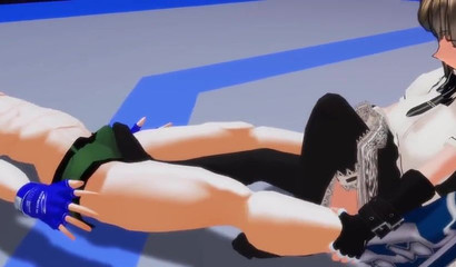 Anime giantess's infatuation with feet