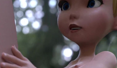 Anime Tinkerbell sliding up and down a mega rod 3D