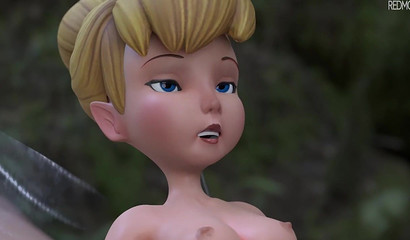 Anime Tinkerbell sliding up and down a mega rod 3D