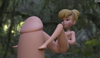 Anime Tinkerbell sliding up and down a mega rod 3D