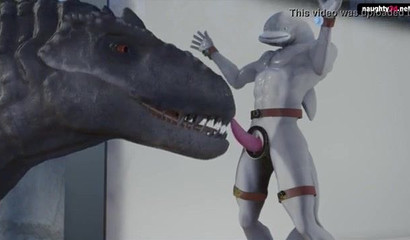Brutal Furry Bdsm T-rex Fellatio
