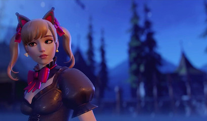 Halloween porn with a cartoon girl D.Va