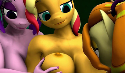 Sunset Shimmer x Adagio Dazzle x Aria Blaze - Getting Busy - Threesome