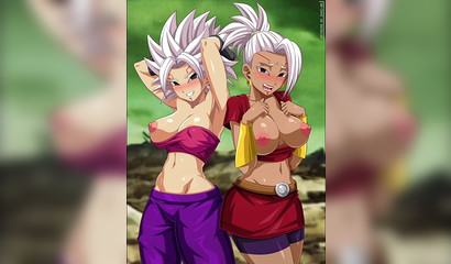 Naked girls Bulma, Kale, Caulifla, Android 18 pose naked in a collection of pictures
