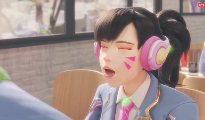 Porn prank on girl D.Va, instead of candy I got a dick in my mouth!