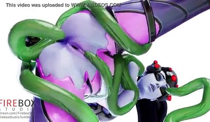 Widowmaker and her anal rape with long tentacles