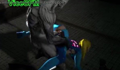 Blonde Samus fucked by scary monster with hard dick