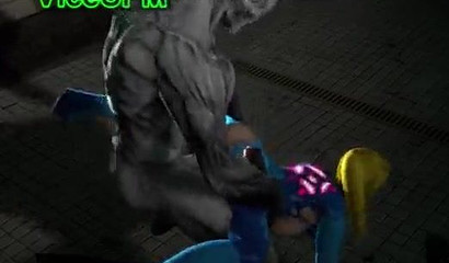 Blonde Samus fucked by scary monster with hard dick