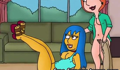 Greife und Simpsons Hentai Parodie Gruppensex