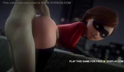 Anal doggystyle with an insatiable nymphomaniac in an Elastigirl mask