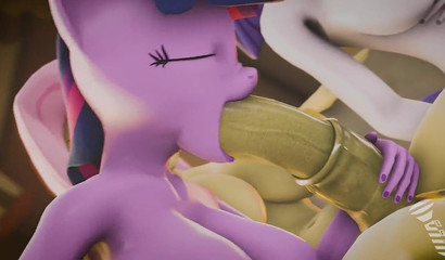 MLP FUTA 3D - Twilight And Rarity Blow job Fluttershy Ejaculation - CLOP 3D