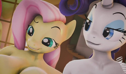 MLP FUTA 3D - Twilight And Rarity Blow job Fluttershy Ejaculation - CLOP 3D