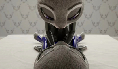 Sexy bunnies in latex fuck in the pose of a rider