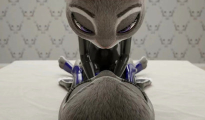 Sexy bunnies in latex fuck in the pose of a rider