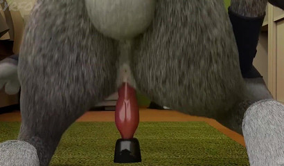 Polícia Judy Hops sentou sua buceta em um vibrador favorito