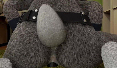 Polícia Judy Hops sentou sua buceta em um vibrador favorito