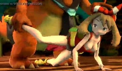 Skinny girl Mei fucks with a huge Pokemon Chirizard