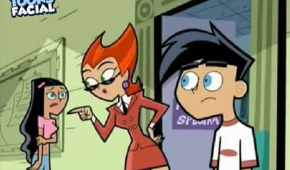 Busty MILF fucks with a young guy Danny in the cartoon Danny the Ghost"