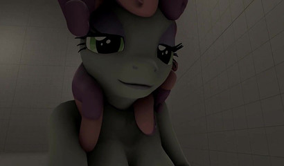 MLP FUTA 3D - Fluttershy gets double urethral penetration.