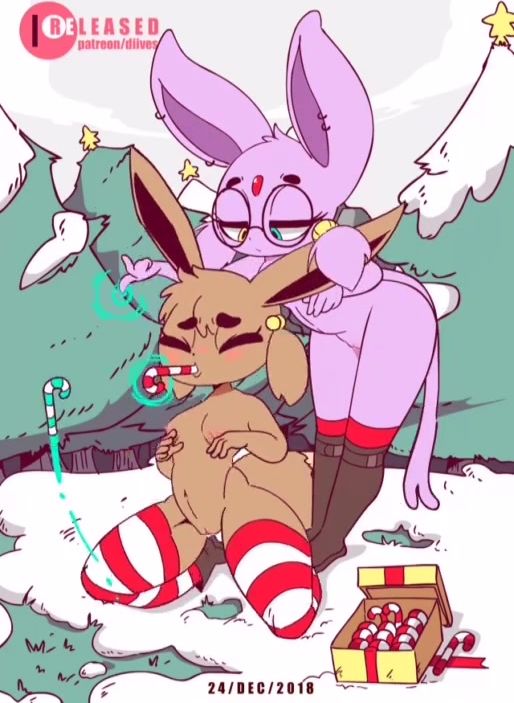 514px x 703px - Lesbian pokemon Espeon and Ivy masturbate with candy