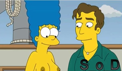 Marge Simpson helping Bart release the ball tension