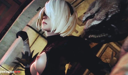 Hardcore rampage of a 3D Hentai monster