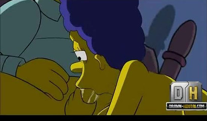Homer exploring Marge Simpsons depths porn cartoon