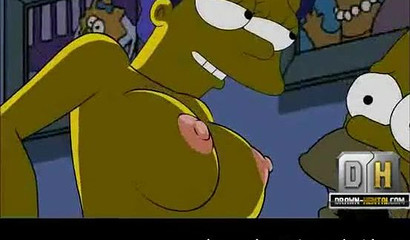 Homer exploring Marge Simpsons depths porn cartoon