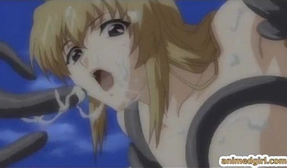 Busty lesbians feel the rough power of tentacles