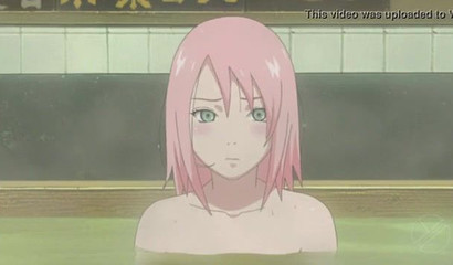 Sakura Haruno adds the hot to the tub