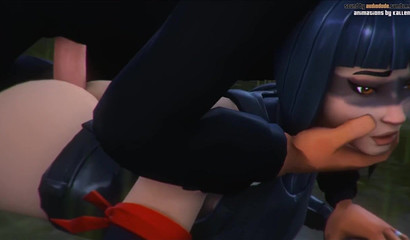 Shooting magic bullets with a Fortnite futanari