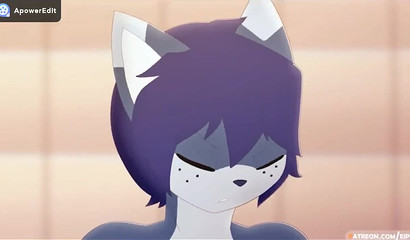 Wet cum adventures in the shower with furry friends