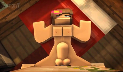 Golem leaves her pussy in the shape of his iron cock