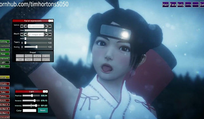 3D Tenten fights enemies with her beaver