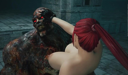 Huge monster cock feasts on 3D chick's pussy