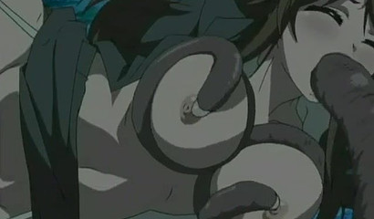 Massive monster tentacles made a slave out of cute anime chick