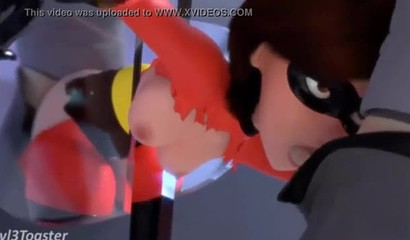 Elastigirl gives up her 3D pussy to save the Incredibles