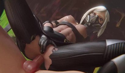 Orgasmic! This 3D is mounting a huge Fortnite rod with her ass