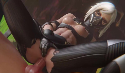 Orgasmic! This 3D is mounting a huge Fortnite rod with her ass