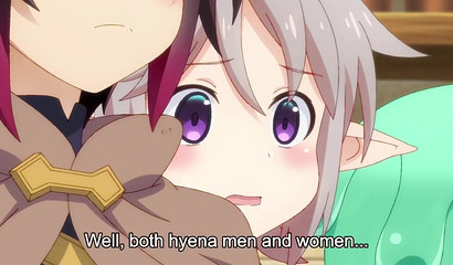 Hyena girl collecting anime chick's virginity