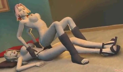 Tsunade teaches 3D Sakura how to heal with her cunt