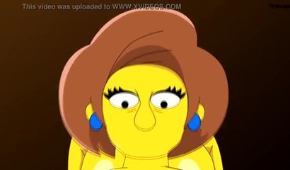 Bart Simpson cumming to like Edna Krabappel