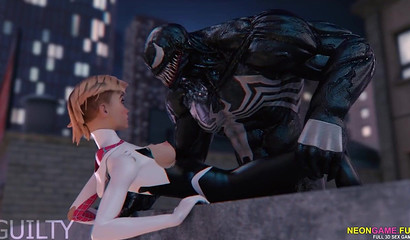 The excitement of a monster cock banging on a rooftop in 3D